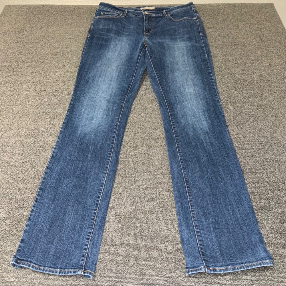 Levis 505 Straight Leg Jeans Womens 12L Medium Wash Blue Denim Western Casual